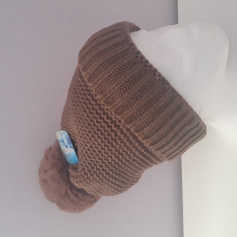 CC STYLE & FASHION Women's/Girl Winter Brown Pom-Pom Beanie.